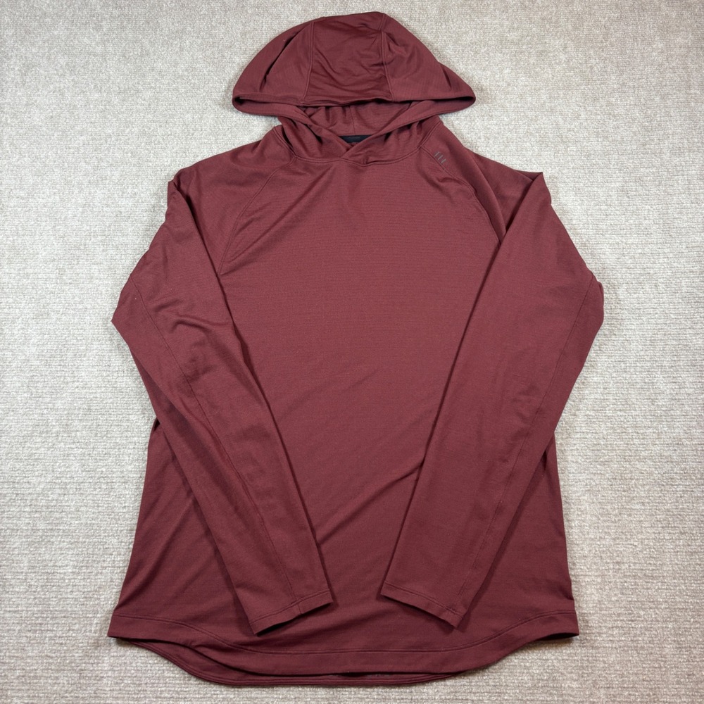 lululemon athletica Men's Maroon Hooded Long-Sleeve Shirt